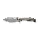 WEKNIFE Ignio Flipper & Thumb Hole Knife Polished Bead Blasted Titanium Handle (3.3" Silver Bead Blasted CPM 20CV Blade) WE22042B-4