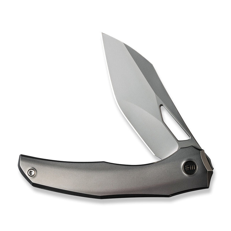 WEKNIFE Ignio Flipper & Thumb Hole Knife Polished Bead Blasted Titanium Handle (3.3" Silver Bead Blasted CPM 20CV Blade) WE22042B-4