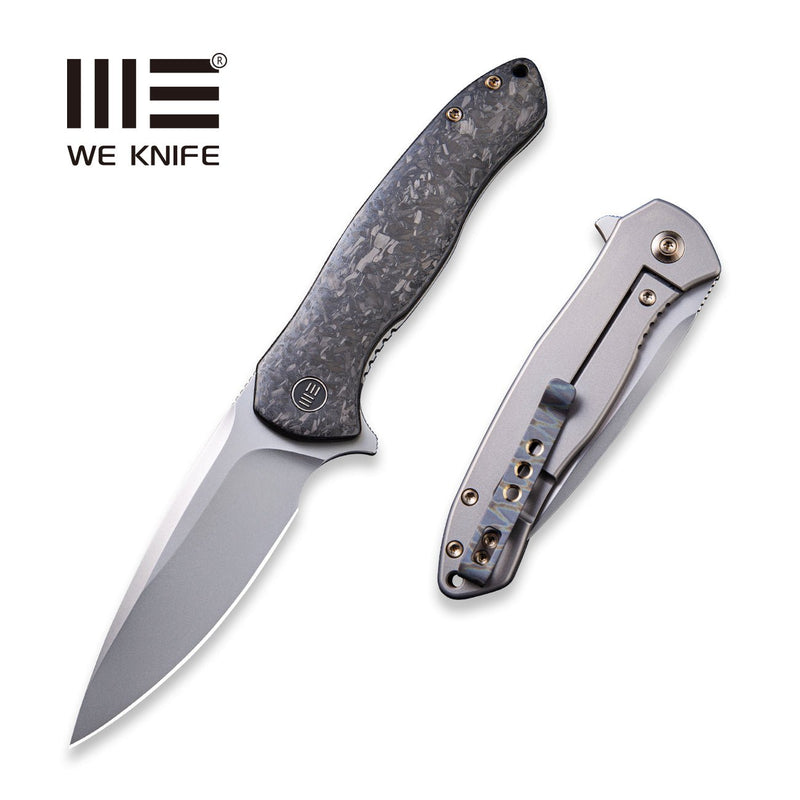 WEKNIFE Kitefin Flipper Knife Carbon Fiber With Titanium Lock Side Handle (3.24" CPM S35VN Blade) 2001B