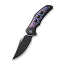 WEKNIFE Magnetron Flipper Knife Black Titanium Handle With Flamed Titanium Inlay (3.76" Black Stonewashed CPM 20CV Blade, Satin Flat) WE18058-4