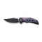 WEKNIFE Magnetron Flipper Knife Black Titanium Handle With Flamed Titanium Inlay (3.76" Black Stonewashed CPM 20CV Blade, Satin Flat) WE18058-4