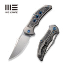 WEKNIFE Magnetron Flipper Knife Gray Titanium Handle With Aluminum Foil Carbon Fiber Inlay (3.76" Hand Rubbed Satin CPM 20CV Blade) WE18058-1