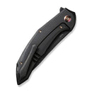 WEKNIFE Merata Flipper Knife Black Titanium Handle (3.68" Black Stonewashed CPM 20CV Blade) WE22008A-1