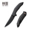 WEKNIFE Merata Flipper Knife Black Titanium Handle (3.68" Black Stonewashed CPM 20CV Blade) WE22008A-1