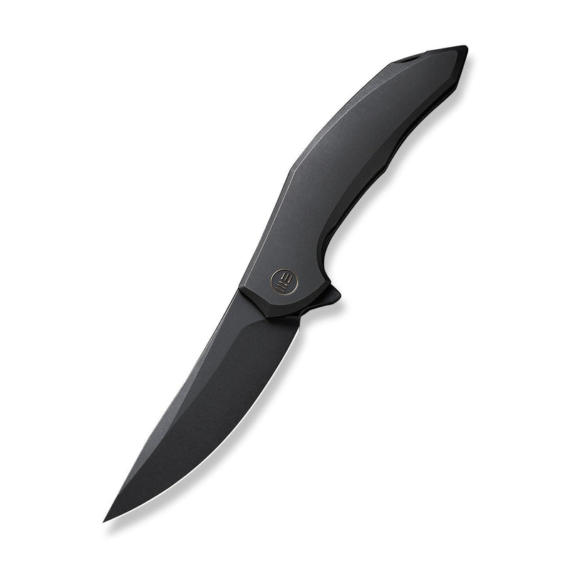 WEKNIFE Merata Flipper Knife Black Titanium Handle (3.68" Black Stonewashed CPM 20CV Blade) WE22008A-1