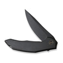 WEKNIFE Merata Flipper Knife Black Titanium Handle (3.68" Black Stonewashed CPM 20CV Blade) WE22008A-1