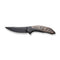 WEKNIFE Merata Flipper Knife Black Titanium Handle With Copper Foil Carbon Fiber Inlay (3.68" Black Stonewashed CPM 20CV Blade) WE22008B-1