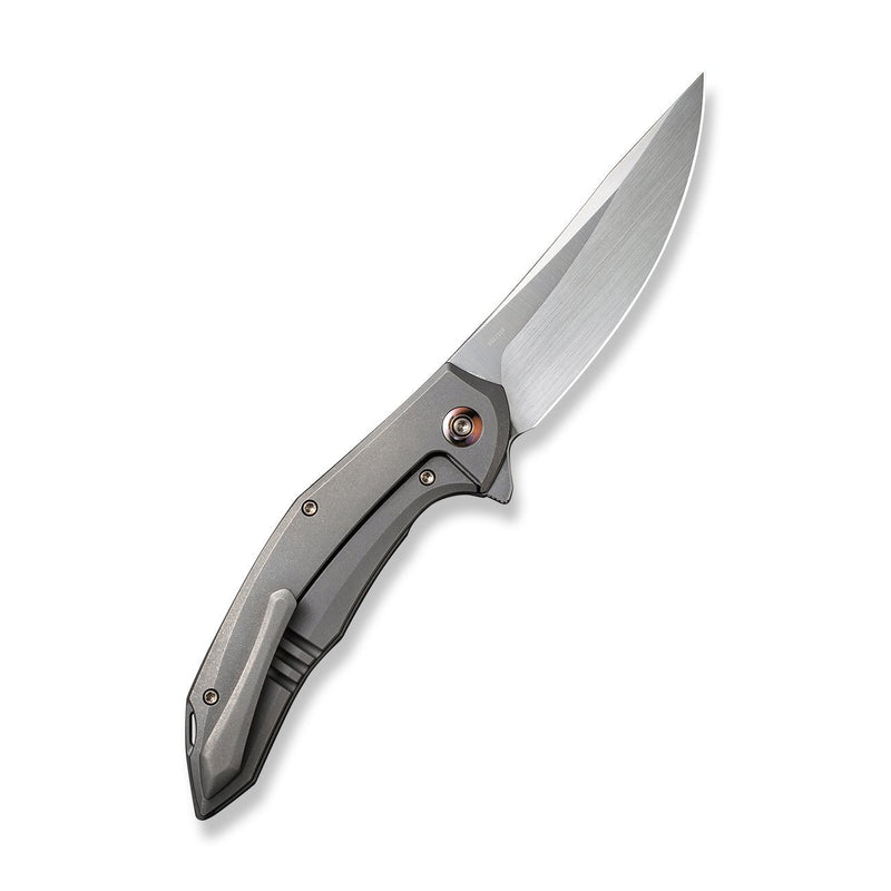 WEKNIFE Merata Flipper Knife Gray Titanium Handle (3.68" Hand Rubbed Satin CPM 20CV Blade) WE22008A-2