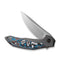 WEKNIFE Merata Flipper Knife Gray Titanium Handle With Nebula Fat Carbon Fiber Inlay (3.68" Hand Rubbed Satin CPM 20CV Blade) WE22008B-2