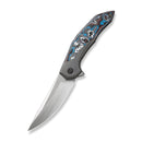 WEKNIFE Merata Flipper Knife Gray Titanium Handle With Nebula Fat Carbon Fiber Inlay (3.68" Hand Rubbed Satin CPM 20CV Blade) WE22008B-2