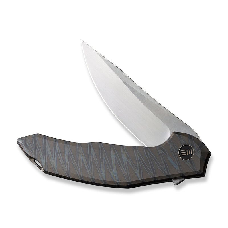 WEKNIFE Merata Flipper Knife Tiger Stripe Pattern Flamed Titanium Handle (3.68" Hand Rubbed Satin CPM 20CV Blade) WE22008A-3