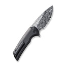 WEKNIFE Mini Malice Flipper & Button Lock Knife Titanium Handle (2.98" Damasteel Blade) WE054BL-DS1