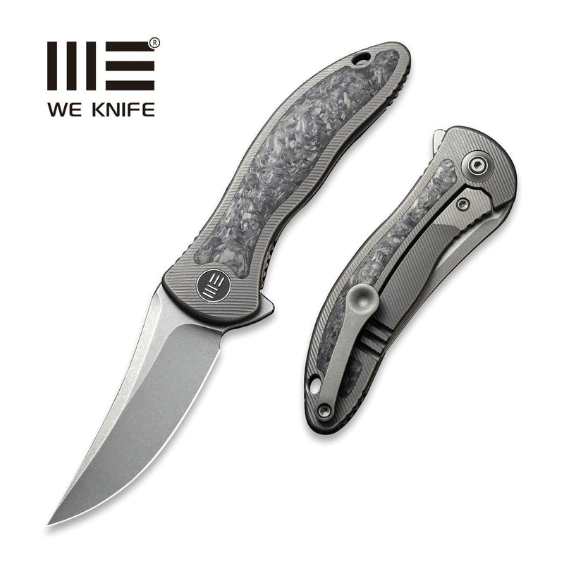 WEKNIFE Mini Synergy Flipper Knife Titanium Integral Handle With Carbon Fiber Inlay (2.93" CPM 20CV Blade) 2011CF-A