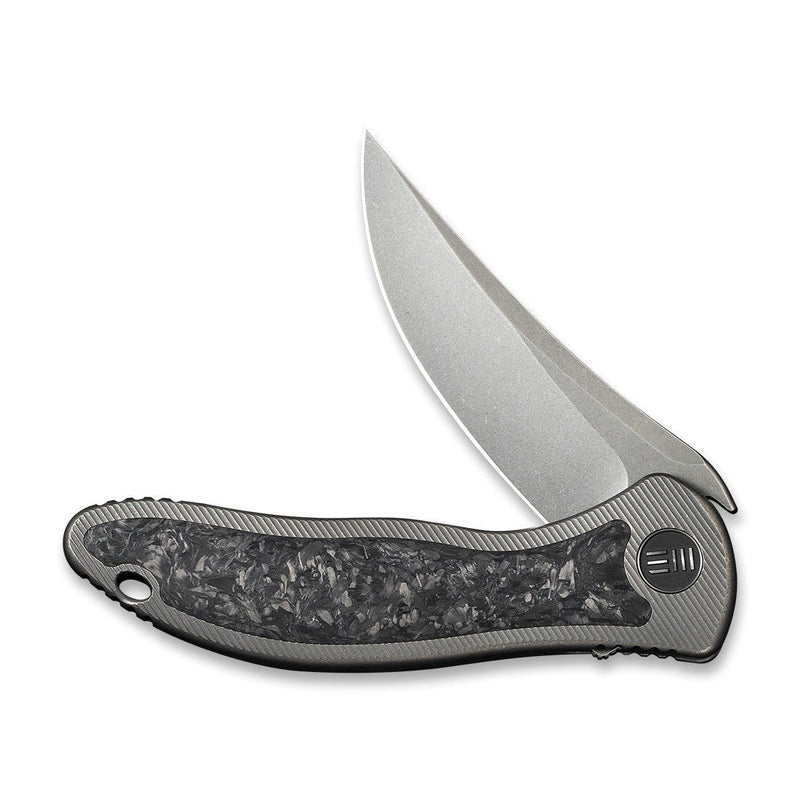 WEKNIFE Mini Synergy Flipper Knife Titanium Integral Handle With Carbon Fiber Inlay (2.93" CPM 20CV Blade) 2011CF-A