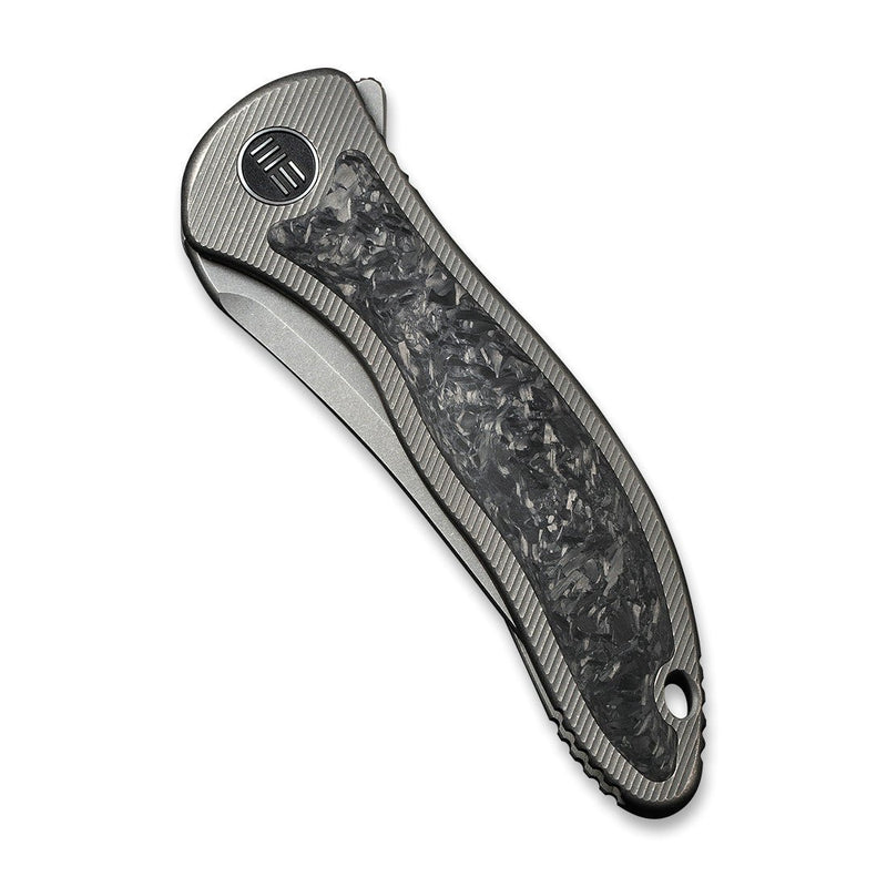 WEKNIFE Mini Synergy Flipper Knife Titanium Integral Handle With Carbon Fiber Inlay (2.93" CPM 20CV Blade) 2012CF-A