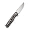 WEKNIFE Navo Flipper Knife Aluminum Foil Carbon Fiber Handle Gray Titanium Liner (3.25" Hand Rubbed Satin CPM 20CV Blade) WE22026-6