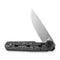 WEKNIFE Navo Flipper Knife Aluminum Foil Carbon Fiber Handle Gray Titanium Liner (3.25" Hand Rubbed Satin CPM 20CV Blade) WE22026-6
