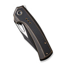 WEKNIFE Nefaris Button Lock Knife Bronze / Black Titanium Handle (3.48" Black Stonewashed CPM 20CV Blade, Satin Flat) WE22040D-3
