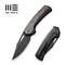 WEKNIFE Nefaris Button Lock Knife Bronze / Black Titanium Handle (3.48" Black Stonewashed CPM 20CV Blade, Satin Flat) WE22040F-1