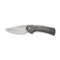 WEKNIFE Nefaris Button Lock Knife Gray Hand Rubbed Titanium Handle (3.48" Hand Rubbed Satin CPM 20CV Blade) WE22040D-1