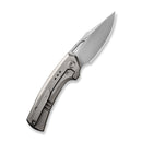 WEKNIFE Nefaris Button Lock Knife Polished Bead Blasted Titanium Handle (3.48" Polished Bead Blasted CPM 20CV Blade) WE22040D-2