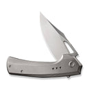 WEKNIFE Nefaris Button Lock Knife Polished Bead Blasted Titanium Handle (3.48" Polished Bead Blasted CPM 20CV Blade) WE22040D-2