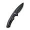 WEKNIFE Nexusia Flipper Knife Black Titanium Handle (3.48" Black Stonewashed CPM 20CV Blade) WE22044-1