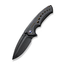 WEKNIFE Nexusia Flipper Knife Black Titanium Handle (3.48" Black Stonewashed CPM 20CV Blade) WE22044-1