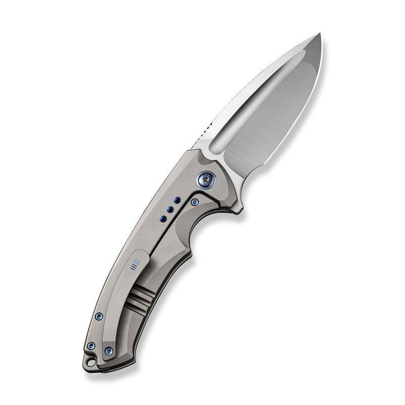 WEKNIFE Nexusia Flipper Knife Gray Titanium Handle (3.48" Hand Polished Satin CPM 20CV Blade) WE22044-2