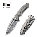 WEKNIFE Nexusia Flipper Knife Polished Bead Blasted Titanium Handle (3.48" Heimskringla Damasteel Blade) WE22044-DS1