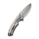 WEKNIFE Nexusia Flipper Knife Polished Bead Blasted Titanium Handle (3.48" Polished Bead Blasted CPM 20CV Blade) WE22044-4