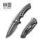 WEKNIFE Nexusia Flipper Knife Polished Gray Titanium Handle (3.48" Polished Gray CPM 20CV Blade) WE22044-6