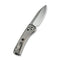 WEKNIFE Nightblade Flipper & Button Lock Knife Polished Bead Blasted Titanium Handle (2.98" Hand Rubbed Satin CPM 20CV Blade) WE22046 Sample2
