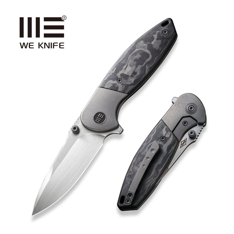 WEKNIFE Nitro Mini Flipper & Thumb Stud Knife Titanium Handle With Carbon Fiber Inlay (3.13" CPM 20CV Blade) WE22015-1