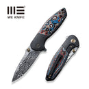 WEKNIFE Nitro Mini Flipper & Thumb Stud Knife Titanium Handle With Carbon Fiber Inlay (3.13" Damasteel Blade) WE22015-DS1