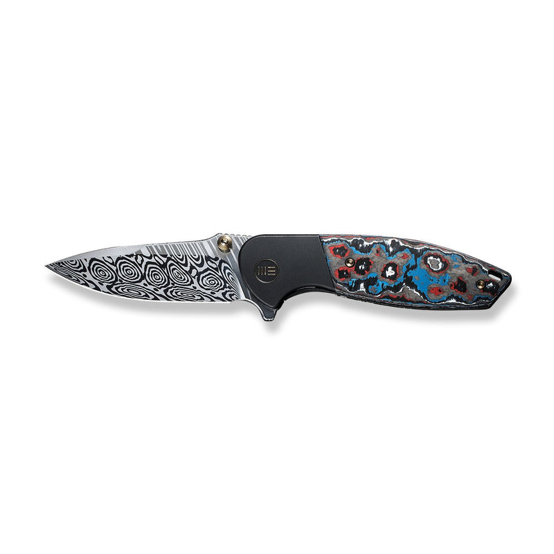 WEKNIFE Nitro Mini Flipper & Thumb Stud Knife Titanium Handle With Carbon Fiber Inlay (3.13" Damasteel Blade) WE22015-DS1