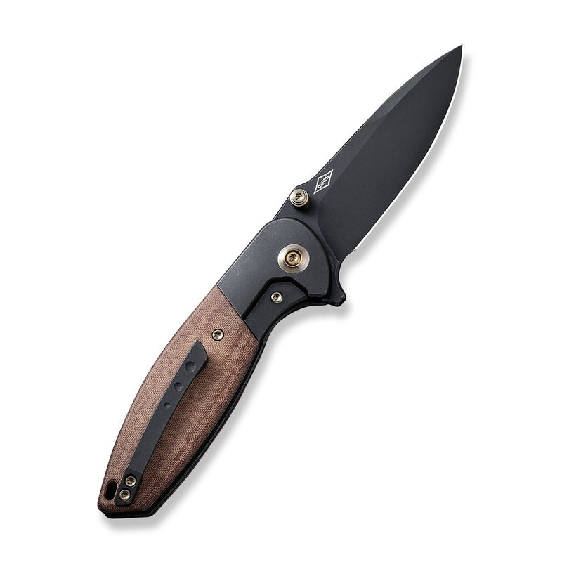 WEKNIFE Nitro Mini Flipper & Thumb Stud Knife Titanium Handle With Micarta Inlay (3.13" CPM 20CV Blade) WE22015-4