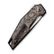 WEKNIFE OAO (One and Only) Flipper Knife Black Titanium Integral Handle With Copper Foil Carbon Fiber Inlay (3.4" Black Stonewashed CPM 20CV Blade, Satin Flat) WE23001-2, With An Extra Left Carry Titanium Pocket Clip And Insert