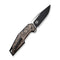 WEKNIFE OAO (One and Only) Flipper Knife Black Titanium Integral Handle With Copper Foil Carbon Fiber Inlay (3.4" Black Stonewashed CPM 20CV Blade, Satin Flat) WE23001-2, With An Extra Left Carry Titanium Pocket Clip And Insert