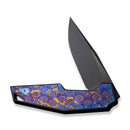 WEKNIFE OAO (One and Only) Flipper Knife Black Titanium Integral Handle With Timascus Inlay (3.4" Black Stonewashed Bevels, Black Brushed Flats CPM 20CV Blade) WE23001-4, With An Extra Left Carry Timascus Pocket Clip And Titanium Insert