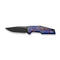 WEKNIFE OAO (One and Only) Flipper Knife Black Titanium Integral Handle With Timascus Inlay (3.4" Black Stonewashed Bevels, Black Brushed Flats CPM 20CV Blade) WE23001-4, With An Extra Left Carry Timascus Pocket Clip And Titanium Insert