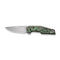 WEKNIFE OAO (One and Only) Flipper Knife Polished Bead Blasted Titanium Integral Handle With Jungle Wear Fat Carbon Fiber Inlay (3.4" Hand Rubbed Satin CPM 20CV Blade) WE23001-3, With An Extra Left Carry Titanium Pocket Clip And Insert