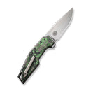 WEKNIFE OAO (One and Only) Flipper Knife Polished Bead Blasted Titanium Integral Handle With Jungle Wear Fat Carbon Fiber Inlay (3.4" Hand Rubbed Satin CPM 20CV Blade) WE23001-3, With An Extra Left Carry Titanium Pocket Clip And Insert