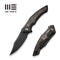 WEKNIFE Orpheus Flipper Knife Black Titanium Integral Handle With Copper Foil Carbon Fiber Inlay (3.48" Black Stonewashed CPM 20CV Blade) WE23009-3