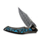 WEKNIFE Orpheus Flipper Knife Bronze / Black Titanium Integral Handle With Arctic Storm Fat Carbon Fiber Inlay (3.48" Hakkapella Damasteel Blade) WE23009-DS1