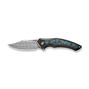 WEKNIFE Orpheus Flipper Knife Bronze / Black Titanium Integral Handle With Arctic Storm Fat Carbon Fiber Inlay (3.48" Hakkapella Damasteel Blade) WE23009-DS1