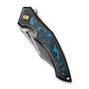 WEKNIFE Orpheus Flipper Knife Bronze / Black Titanium Integral Handle With Arctic Storm Fat Carbon Fiber Inlay (3.48" Hakkapella Damasteel Blade) WE23009-DS1