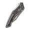 WEKNIFE Orpheus Flipper Knife Gray Titanium Integral Handle With Aluminum Foil Carbon Fiber Inlay (3.48" Hand Rubbed Satin CPM 20CV Blade) WE23009-2