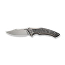 WEKNIFE Orpheus Flipper Knife Gray Titanium Integral Handle With Aluminum Foil Carbon Fiber Inlay (3.48" Hand Rubbed Satin CPM 20CV Blade) WE23009-2