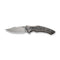 WEKNIFE Orpheus Flipper Knife Gray Titanium Integral Handle With Aluminum Foil Carbon Fiber Inlay (3.48" Hand Rubbed Satin CPM 20CV Blade) WE23009-2